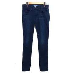 ランバンオンブルー LANVIN en Bleu スリムジーンズ デニム ひげ加工 ローライズ ストレッチ 36 紺 ネイビー /NT28のサムネイル