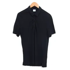 アルマーニ コレツィオーニ ARMANI COLLEZIONI 国内正規品 ポロシャツ ロング コットン 綿 ステンカラー 半袖 M 黒 ブラック /NT27のサムネイル