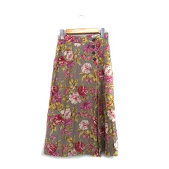 アリスバーリー Aylesbury フレア スカート ロング 花柄 ブラウン 茶 /KT14のサムネイル