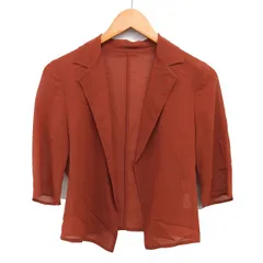 ボディドレッシングデラックス BODY DRESSING Deluxe シアー ジャケット アウター テーラード 透け感 五分袖 M 茶 ブラウン /NT31のサムネイル