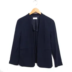 プラステ PLST ノーカラー ジャケット 無地 ナイロン M ネイビー 紺 /FT1のサムネイル