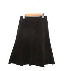 ピエールカルダン Pierre Cardin フレア スカート 膝丈 スエード調 シンプル S ブラウン 茶 /KT15のサムネイル