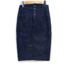 アルマーニエクスチェンジ A/X ARMANI EXCHANGE 国内正規品 デニム タイト スカート ミディ丈 スリット 0 ネイビー 紺 /FT47のサムネイル