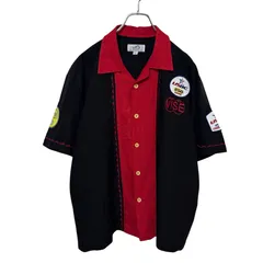 【Wave】 00s USBC Bowling Shirt Championships ワッペン刺繡 ボウリングシャツ S-6935のサムネイル