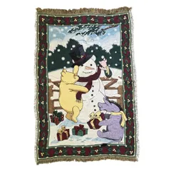 vintageラグ カーペット USA製 くまのプーさん 雪だるま 1631のサムネイル