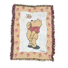 vintageラグ ブランケット マルチカバー タペストリー くまのプーさん ディズニー ハチ Rug Blanket Pooh 4051のサムネイル