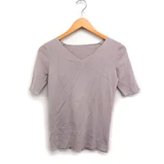 N.Natural Beauty Basic N.ナチュラルビューティーベーシック ニット カットソー Tシャツ Vネック 半袖 無地 M モカベージュ /FT33のサムネイル