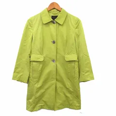 トゥモローランドコレクション TOMORROWLAND collection ステンカラーコート ロング シンプル 38 イエローグリーン 黄緑 /KT10のサムネイル