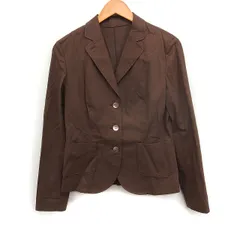 トラサルディ TRUSSARDI テーラード ジャケット シングルブレスト 無地 リネン混 コットン 綿 42 ブラウン 茶 /FT47のサムネイル