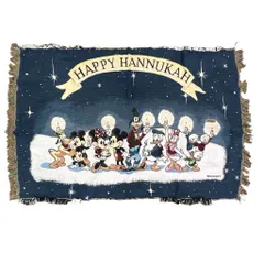 vintageラグ ブランケット マルチカバー タペストリー Disney ディズニー ハヌカー ユダヤ教 HANUUKAH 宗教 ドナルド グーフィー2232のサムネイル