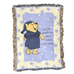 vintageラグ ブランケット マルチカバー タペストリー ディズニー くまのプーさん パジャマ 星 Rug Blanket Disney Pooh 3029のサムネイル
