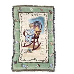 vintageラグ ブランケット マルチカバー タペストリー ディズニー くまのプーさん クリストファー ロビン Rug Blanket Pooh 4050のサムネイル