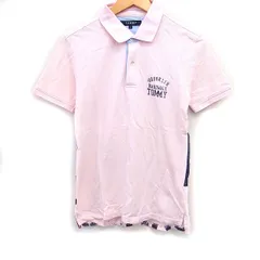 トミー TOMMY 国内正規品 ロゴプリント ポロシャツ 半袖 鹿の子 コットン 綿 S ピンク /FT49のサムネイル