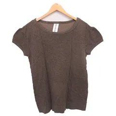 パドカレ pas de calais チュニック ニット ボートネック ウールブレンド 半袖 38 茶 ブラウン /TTのサムネイル