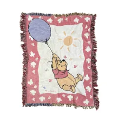vintageラグ ブランケット マルチカバー タペストリー ディズニー くまのプーさん 風船 Rug Blanket Disney Pooh 4052のサムネイル