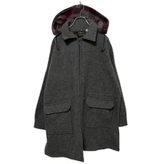 【Eddie Bauer】 70～80s 黒タグ後期 USA製 MADE IN USA ウールコートフーディ 無地 フード裏チェック 70年代 80年代 S-4109のサムネイル