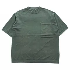 crepuscule 日本製 コットン 半袖ニット Pocket Knit S/S M カーキ グリーン 胸ポケット 1701-010のサムネイル