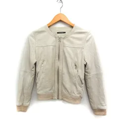 マカフィー MACPHEE トゥモローランド レザージャケット ノーカラージャケット 無地 羊革 38 グレージュ /FT22のサムネイル