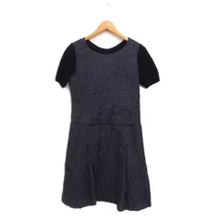 ギャバジンケーティー Gabardine K.T 素材切替 ワンピース フレア 半袖 ひざ下丈 ニット 11 ブラック 黒 グレー 灰 /FT44のサムネイル