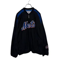 【Majestic】 MLB ニューヨークメッツ チームロゴ刺繡 ハーフジッププルオーバージャケット S-3809のサムネイル