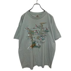 【EAGLE】 90s MADE IN USA Washington Lighthouses シングルステッチTシャツ ワシントン州 灯台 マップ S-6219