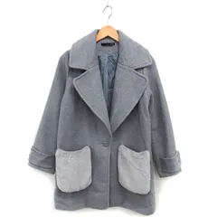 ヘザー Heather チェスター コート ミドル フェイクファー ゆったり F グレー /NT30のサムネイル