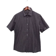 イネドオム INED HOMME ストライプ シャツ カジュアル 半袖 コットン 綿 2 チャコールグレー /FT47のサムネイル