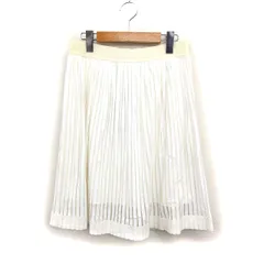 ストラネス STRENESSE タグ付き シアー プリーツスカート ひざ丈 切替 無地 36 オフホワイト 白 /FT5のサムネイル