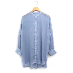 レイカズン Ray cassin シアー シャツ チュニック 長袖 光沢 F サックスブルー /FT25のサムネイル