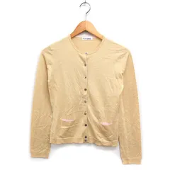 ミラショーン mila schon BLUE LABEL シルクコットン カーディガン クルーネック 無地  40 イエロー 黄 /FT39のサムネイル