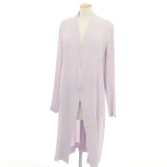 【中古】イッセイミヤケ ISSEY MIYAKE 2025年春夏 ポリエステル系 プリーツ ロング ノーカラーコート ライトパープル【サイズ表記なし（Ｌ位）】【レディース】のサムネイル