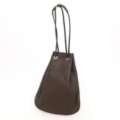 【中古】シセイ Cisei レザー 巾着バッグ ブラウン【W20.5xH28】【メンズ】のサムネイル