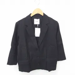 クラネ CLANE タグ付き テーラード ジャケット アウター 総裏地 ウール混 七分袖 36 黒 ブラック /TTのサムネイル