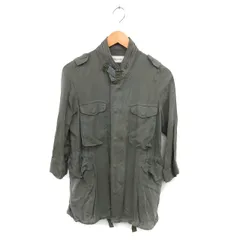 ドゥーズィエムクラス DEUXIEME CLASSE ミリタリー ジャケット 比翼仕立て 薄手 ドローストリング 七分袖 36 カーキ /NT8のサムネイル