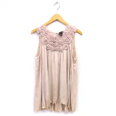 ダブルスタンダードクロージング ダブスタ DOUBLE STANDARD CLOTHING コサージュ チュニック バックロング ギャザー ノースリーブ F ピンクベージュ /NT16のサムネイル