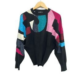 DIESEL(ディーゼル) 長袖セーター サイズXS レディース美品 - 黒×ピンク×マルチ