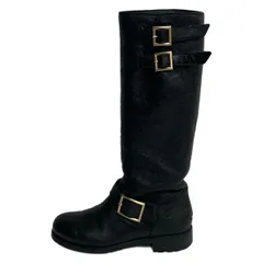 JIMMY CHOO(ジミーチュウ) ロングブーツ 36 レディース 黒 エンジニアブーツ/バイカーブーツ レザーのサムネイル