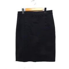 ローレンラルフローレン LAUREN RALPH LAUREN 国内正規品 タイトスカート ひざ丈 ボタン 無地 コットン 綿 4 ブラック 黒 /FT29のサムネイル
