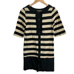 Aima+saie(アイマサイエ) カーディガン サイズ2 M レディース美品  - 白×ネイビー 5分袖カットカーデのサムネイル
