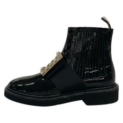 RogerVivier(ロジェヴィヴィエ) ショートブーツ 36 1/2 レディース - 黒 ビジュー レザー