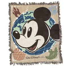 vintageラグ ブランケット マルチカバー タペストリー ミッキーマウス ディズニー 地球 Rug Blanket WDW Disney 3867のサムネイル