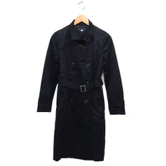 ミッシェルクラン MICHEL KLEIN トレンチコート ダブル ロング スリット ベルト 総裏地 38 黒 ブラック /NT32のサムネイル