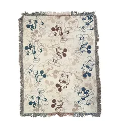 vintageラグ ブランケット マルチカバー タペストリー ディズニー ミッキー 総柄 Rug Throw Blanket Disney Parks 3041のサムネイル