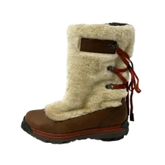 MERRELL(メレル) ショートブーツ EUR 37.5 レディース - ダークブラウン×アイボリー レザー、フェイクファーのサムネイル