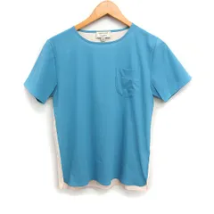 メゾンキツネ MAISON KITSUNE シフォン ブラウス 丸ポケット 半袖 ツートンカラー 34 ライトブルー ベージュ /FT14のサムネイル