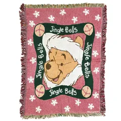 vintageラグ ブランケット マルチカバー タペストリー ディズニー くまのプーさん クリスマス Rug Blanket Disney Pooh 3772のサムネイル