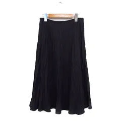 ランバン LANVIN ウール ギャザー スカート ロング丈 無地 38 ブラック 黒 /FT22のサムネイル