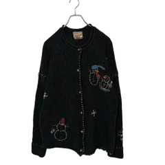 【WOOLRICH】 90s 筆記体タグ 雪だるま刺繍カーディガン S-3550のサムネイル