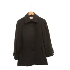 トラサルディ TRUSSARDI ステンカラーコート ミドル丈 ウール シンプル 40 カーキ /KT10のサムネイル