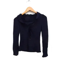 ボディドレッシングデラックス BODY DRESSING Deluxe フリル ニット セーター 長袖 リボン 無地 ウール 38 ネイビー 紺 /FT27のサムネイル